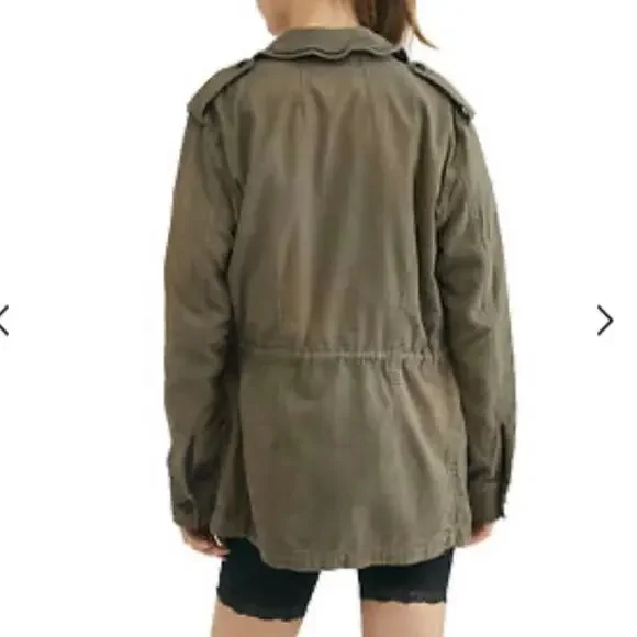 Free People Utility Cargo Jacket in Olive Green Size Small - Picture 5 of 12